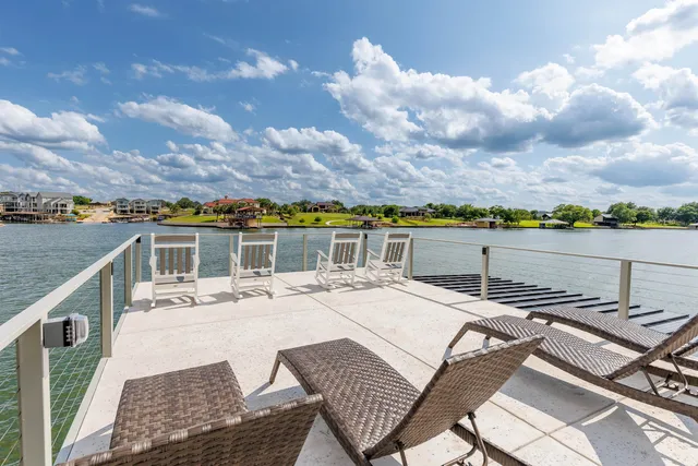 a view of a terrace with seating area