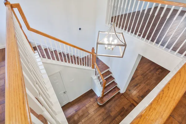a view of entryway with wooden floor
