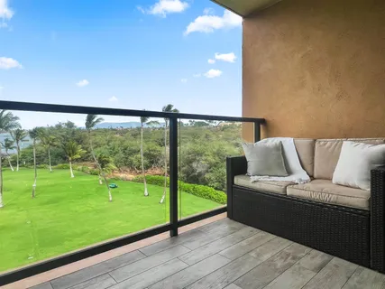 a living room with a large window