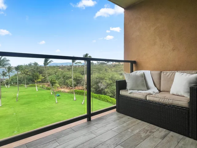 a living room with a large window