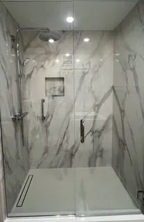 a bathroom with a shower
