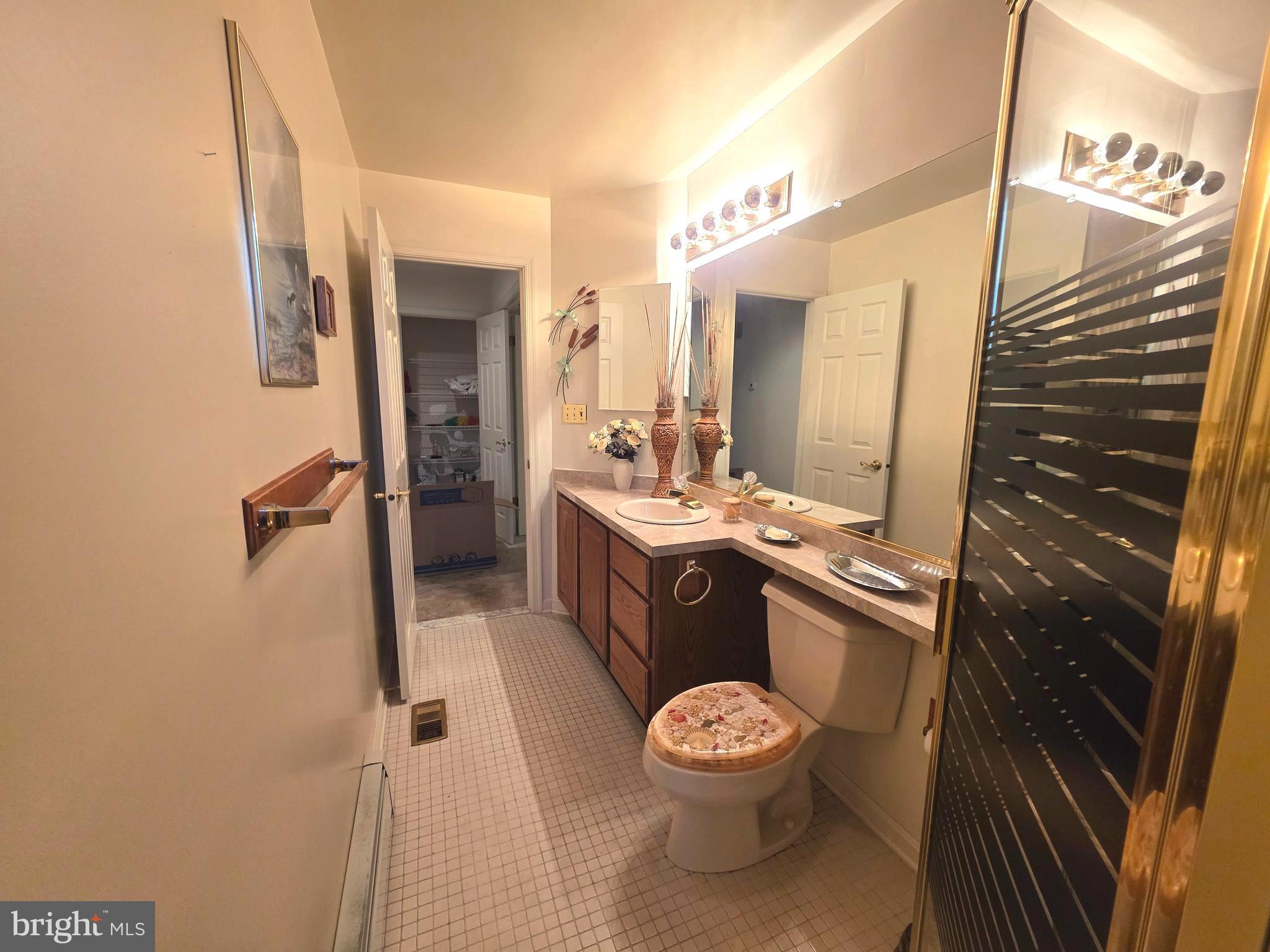 7252 Meadow Lane Baltimore, MD 21222 - Photo 48 of 80 a bathroom with a sink a toilet a mirror and shower