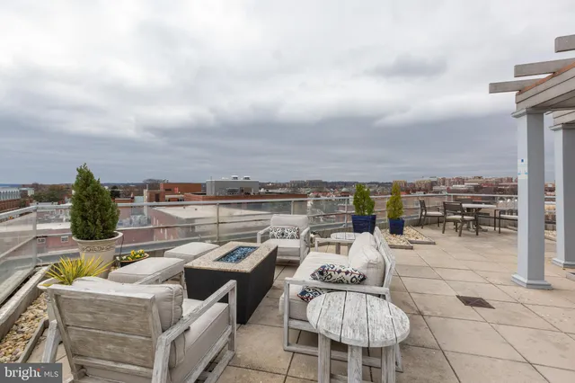 an outdoor space with patio