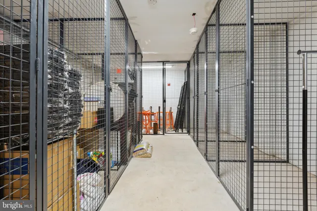 a view of a pathway with a glass door