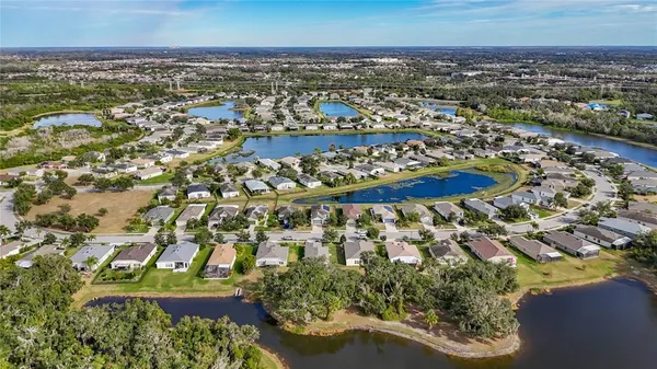 an aerial view of multiple house