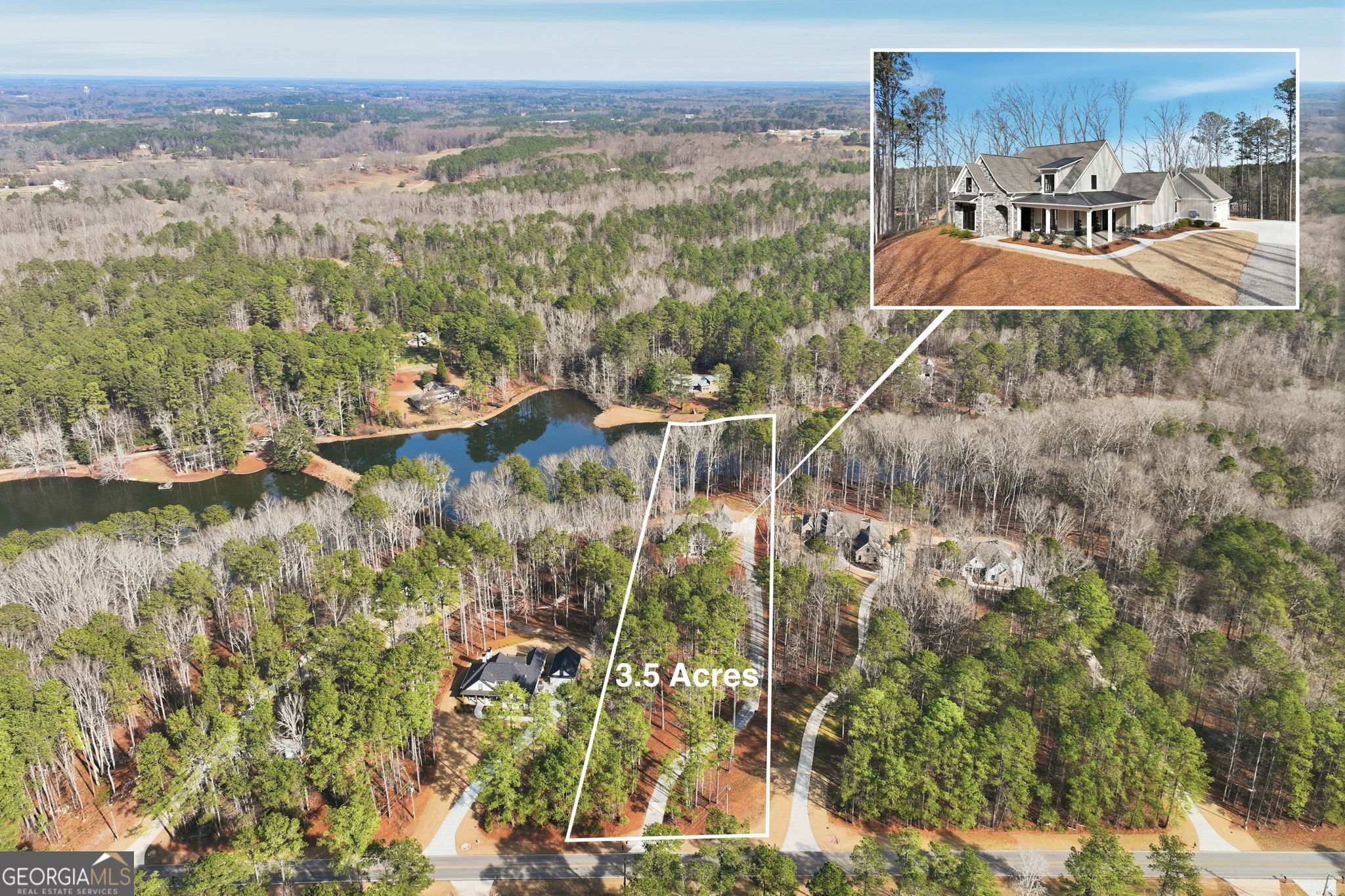 1282 Dean Hill Road Southeast Monroe, GA 30655 - Photo 58 of 58 a view of a lake with a mountain