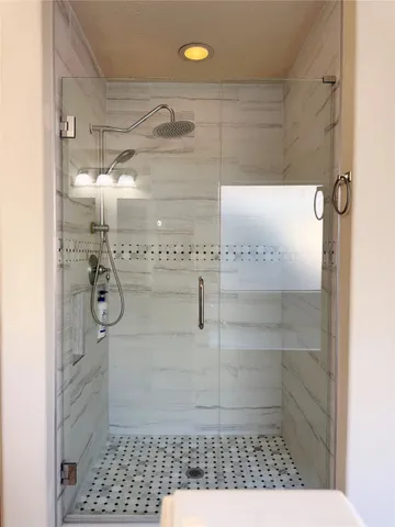 a bathroom with a shower
