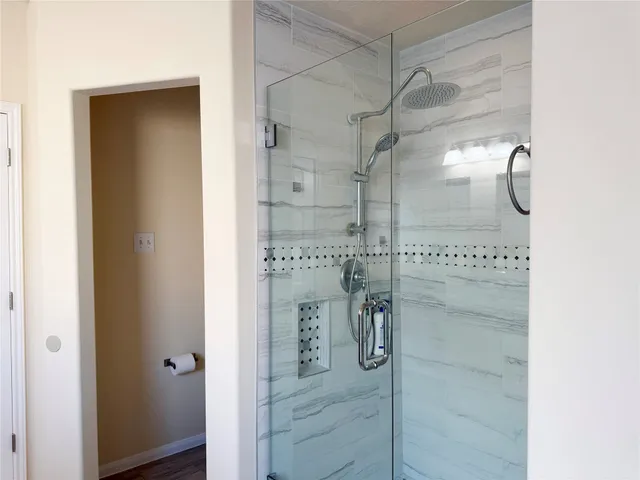 a bathroom with a shower