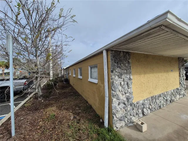 a view of a car parked in garage