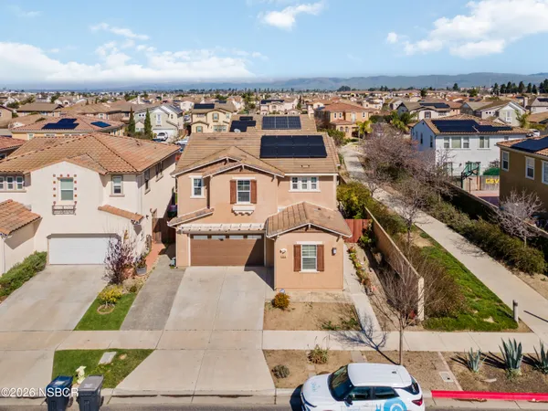an aerial view of a house