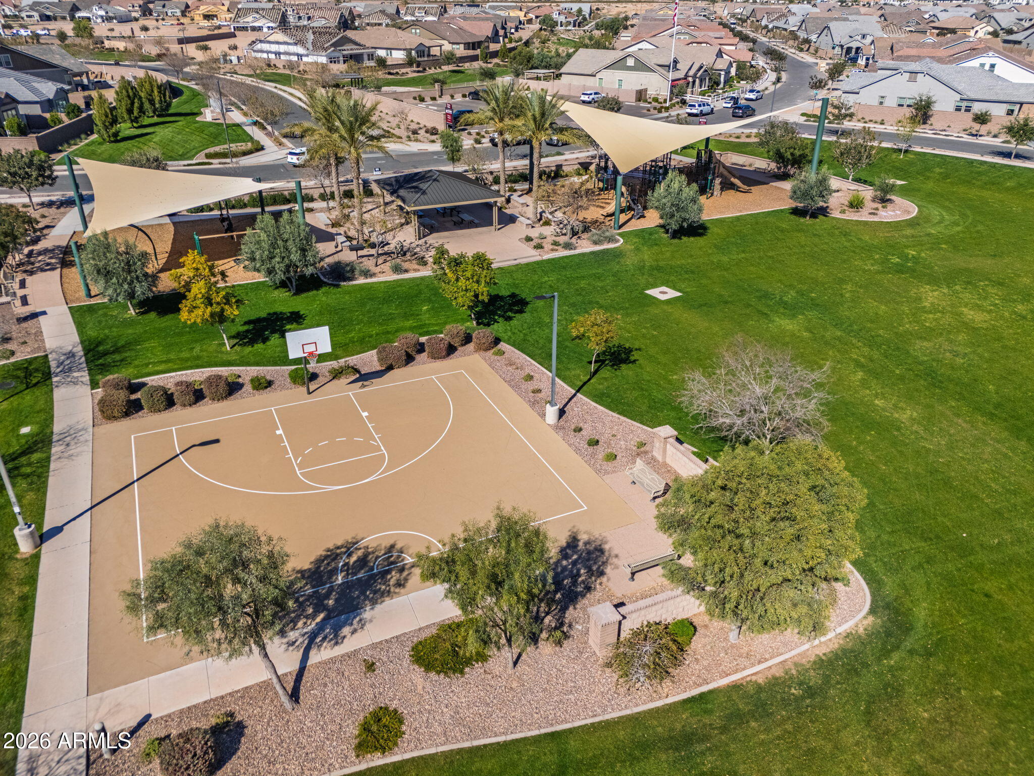 23066 East Mayberry Road Queen Creek, AZ 85142 - Photo 28 of 39 an aerial view of residential houses with outdoor space
