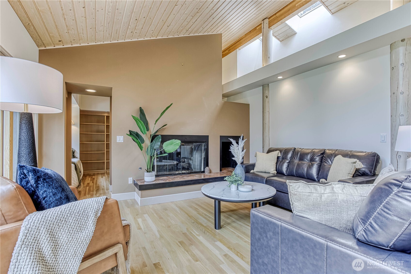 7580 Icicle Road Leavenworth, WA 98826 - Photo 6 of 38 a living room with furniture potted plant and a large window