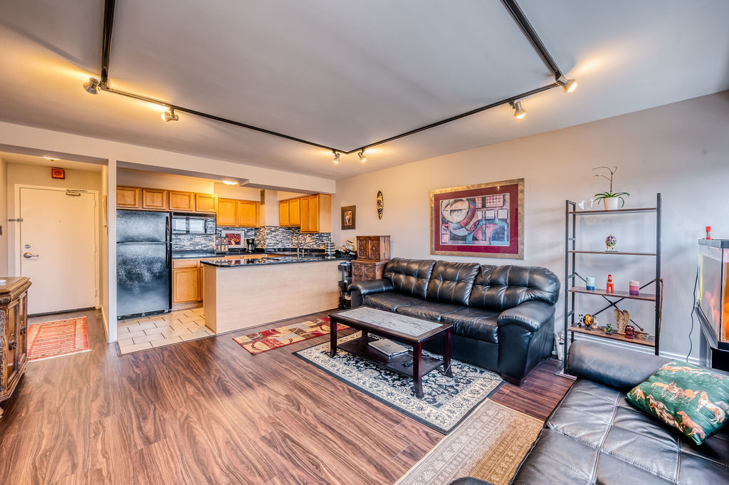 6030 North Sheridan Road, Unit 809 Chicago, IL 60660 - Photo 12 of 17 a living room with furniture and kitchen view
