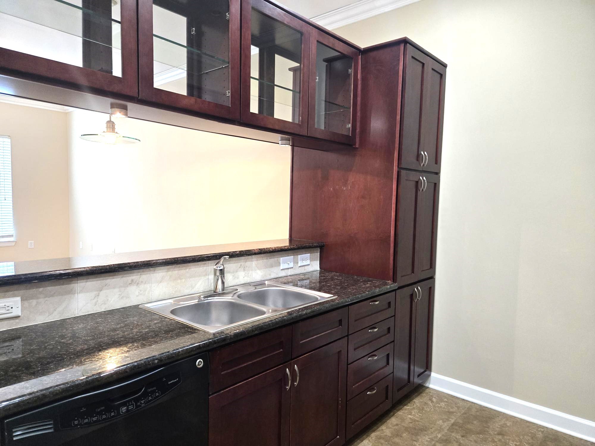 1900 Genesee Street, Unit 207 Houston, TX 77006 - Photo 15 of 50 Upper glass cabinets allow natural light in the kitchen.