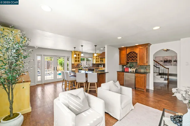 a view of kitchen with cabinets