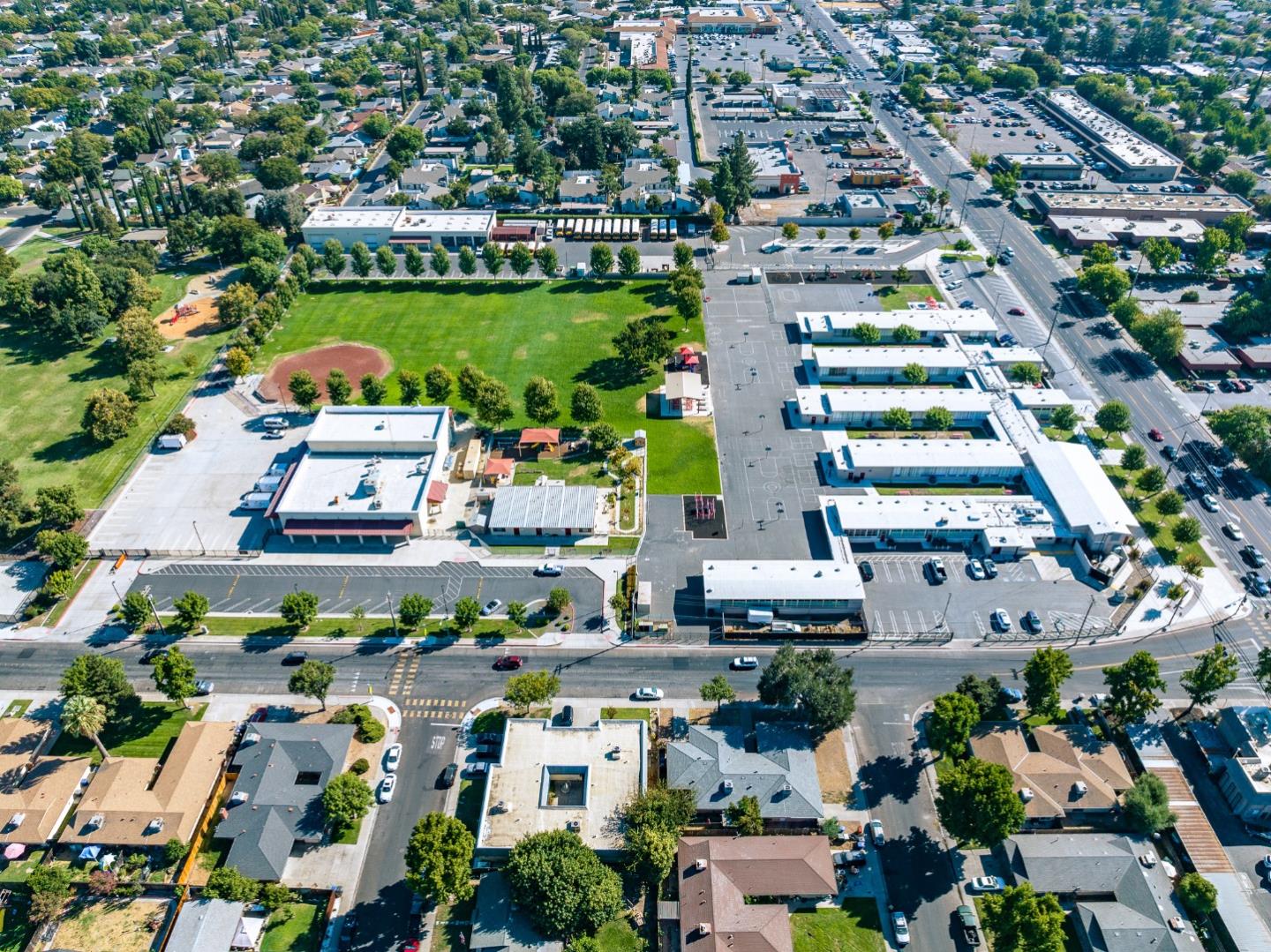 1317 East Rumble Road Modesto, CA 95355 - Photo 21 of 21 an aerial view of a city with lots of residential buildings