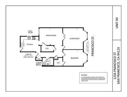 $799,000 | 1234 Francisco Street, Unit 3, San Francisco, CA 94123