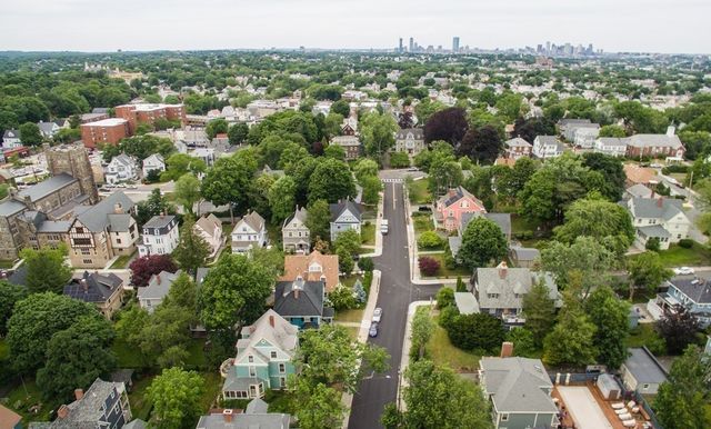 an aerial view of multiple house