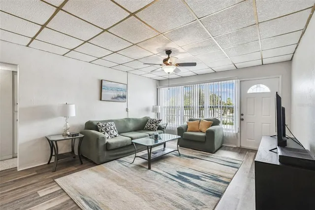 a living room with furniture and a couch