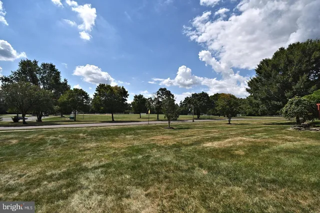 a view of a golf course with a lake