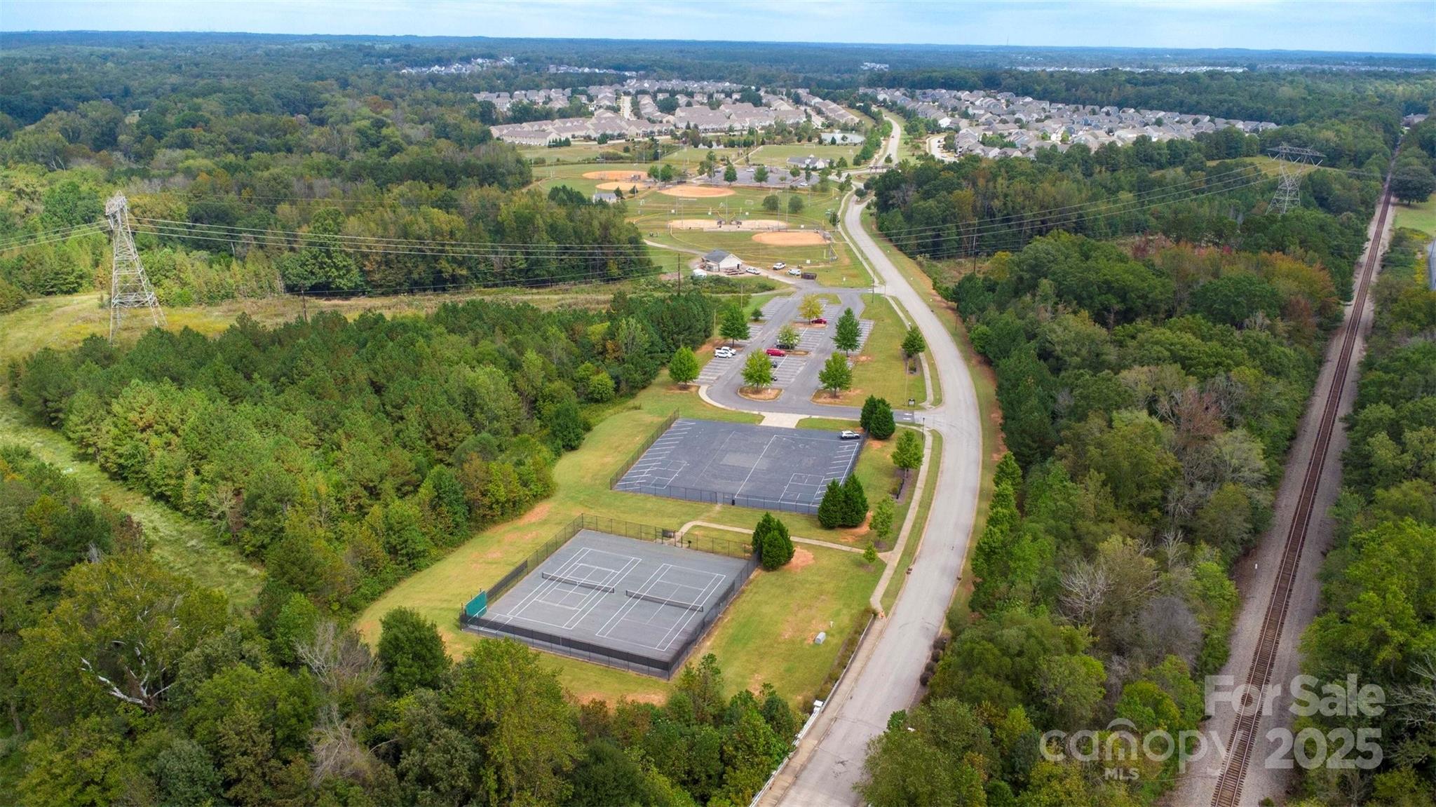 5841 Soft Shell Drive Lancaster, SC 29720 - Photo 45 of 46 an aerial view of residential houses with outdoor space and pool