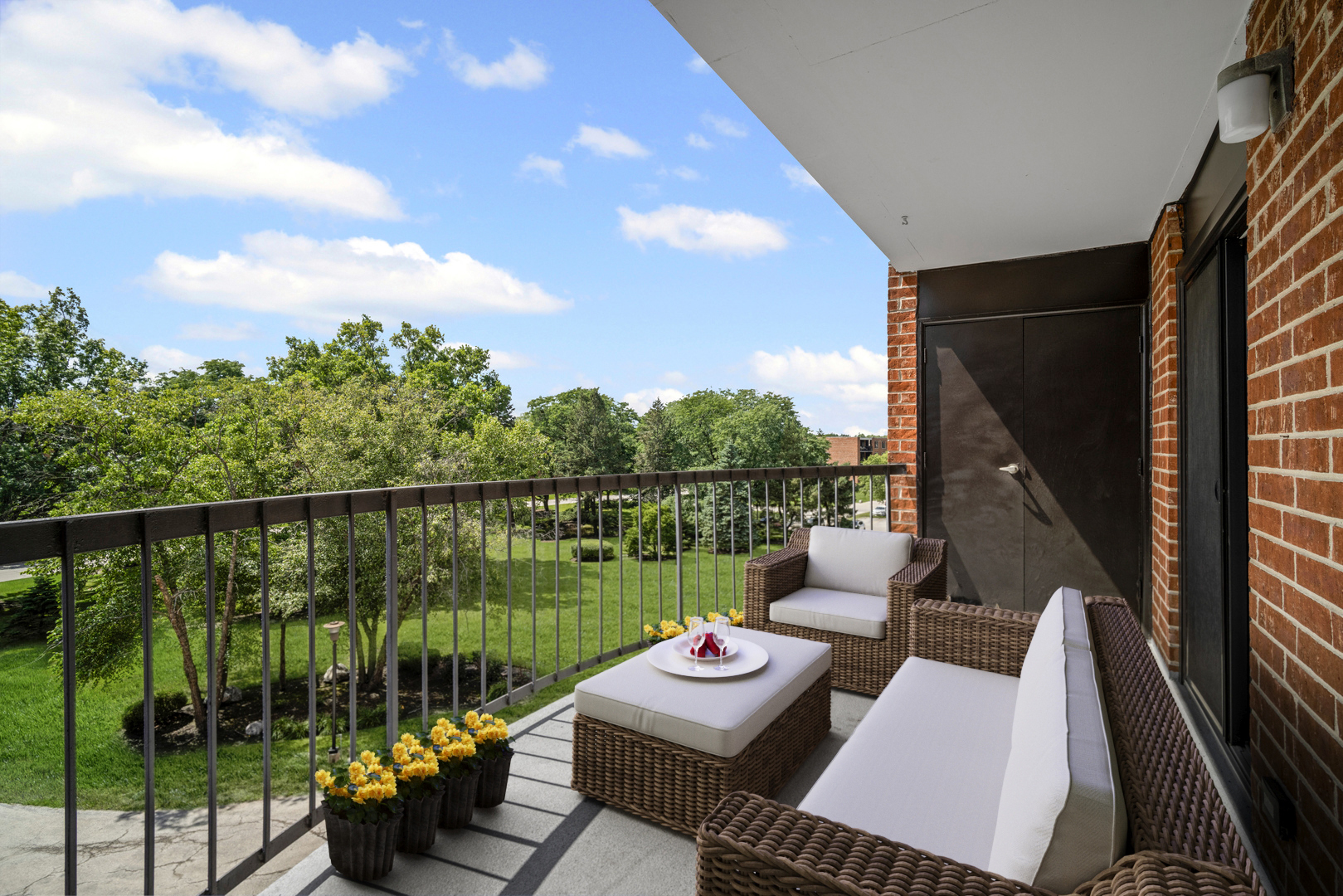 1615 East Central Road, Unit 417C Arlington Heights, IL 60005 - Photo 19 of 24 a view of a balcony with lake view and a potted plant