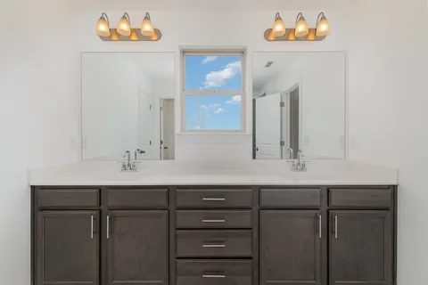 a view of a room with racks on the wall