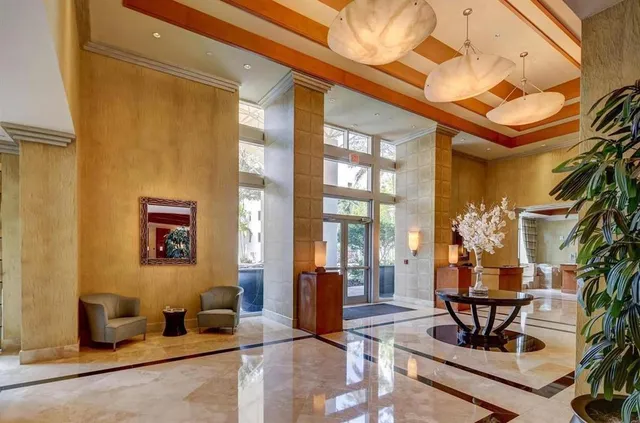 a living room with furniture