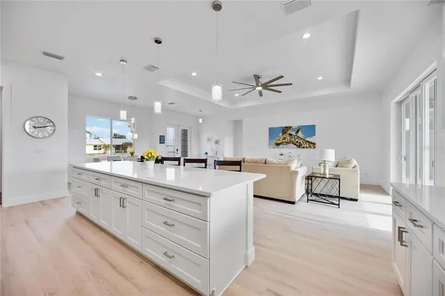 a bedroom with a bed and couch