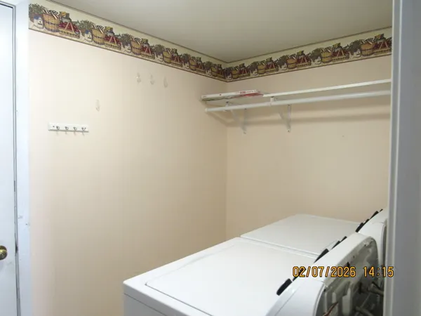 a view of a room with racks