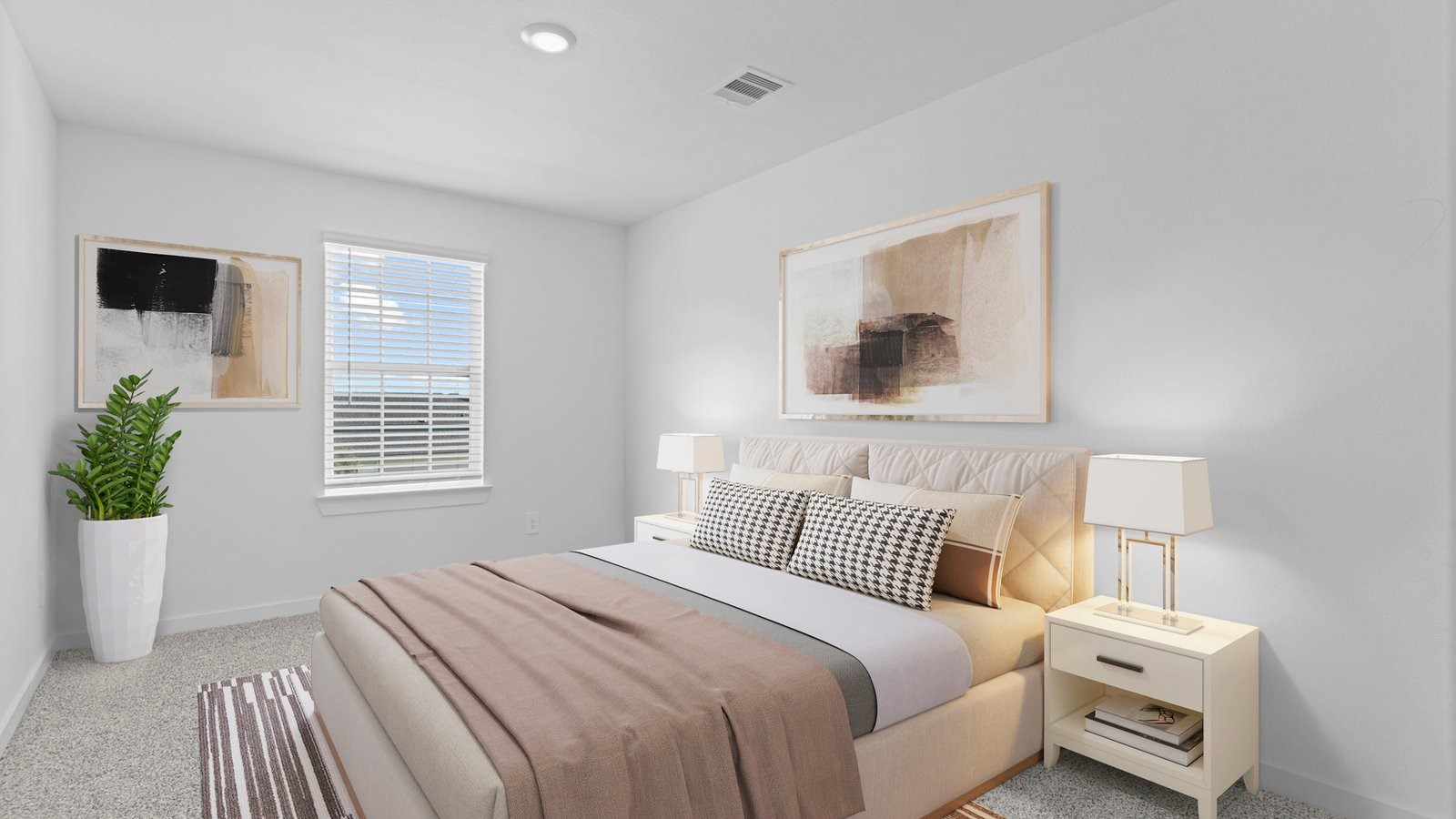 6108 Brookhaven Street Rosenberg, TX 77469 - Photo 19 of 40 a bedroom with a bed and a potted plant