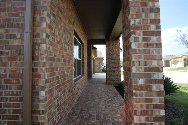 a view of a brick building
