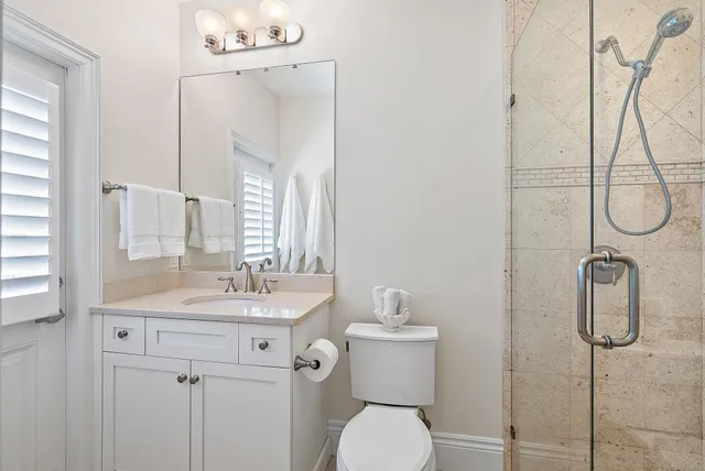 a view of a lake with a yard