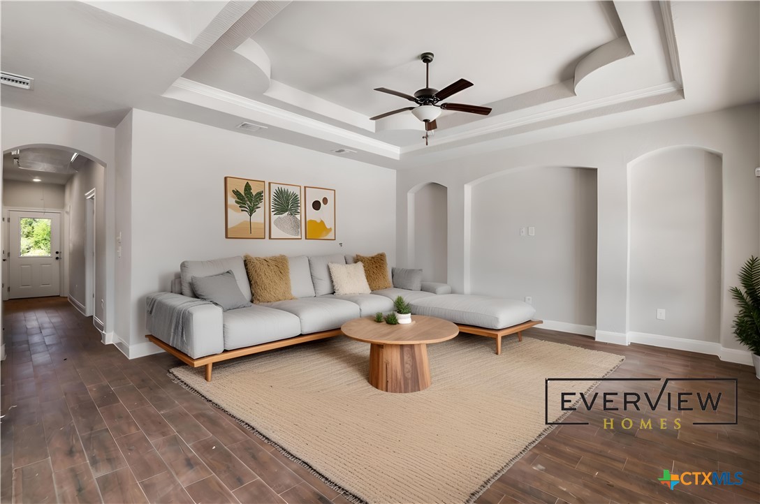 192 Weatherby Drive Spring Branch, TX 78070 - Photo 4 of 24 a living room with furniture and a ceiling fan
