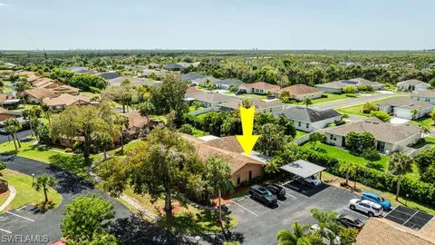 an aerial view of residential house with outdoor space