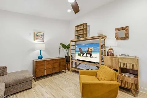 a living room with furniture and a couch