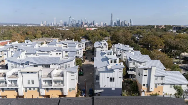 an aerial view of multiple house