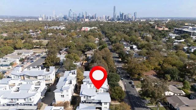 an aerial view of multiple house