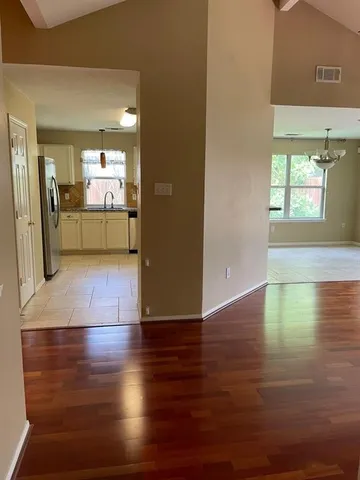 a view of a bathroom with a door