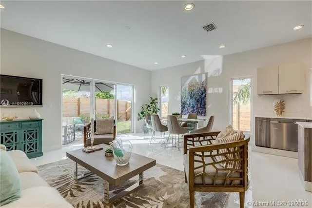 a living room with fireplace furniture and a flat screen tv