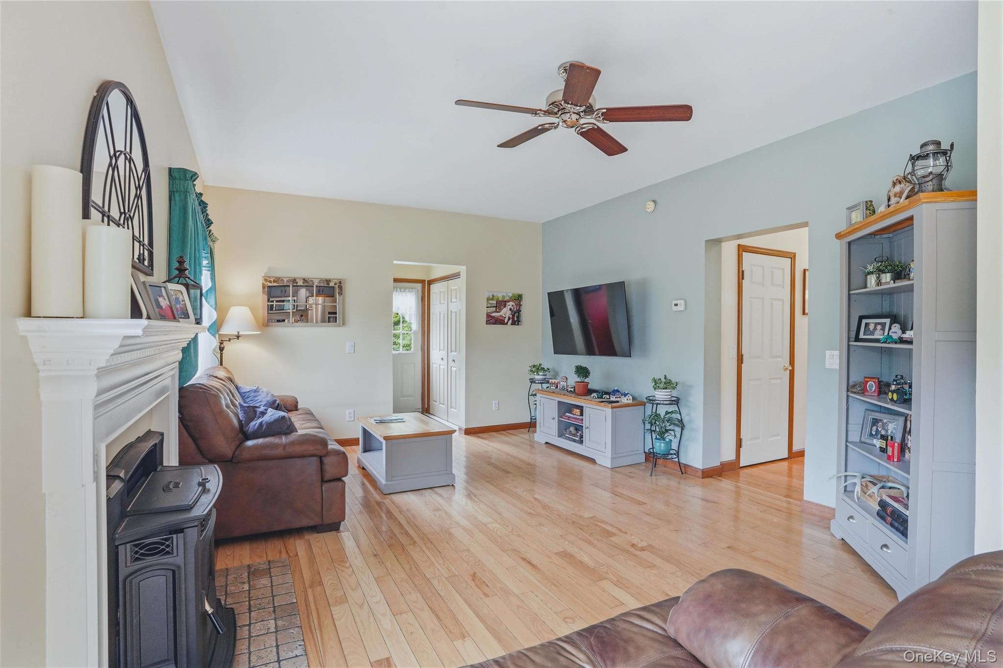226 Cart Road, Unit C Dover Plains, NY 12522 - Photo 19 of 47 Living room with fireplace and wood floors