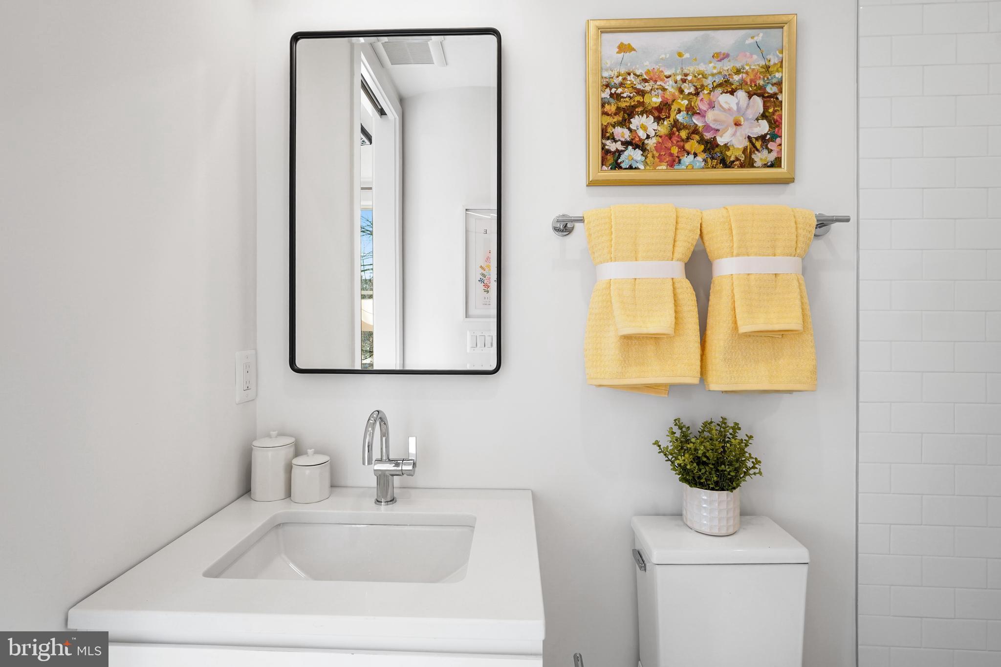 1237 W Street Northwest, Unit A Washington, DC 20009 - Photo 14 of 25 a bathroom with a sink and a mirror