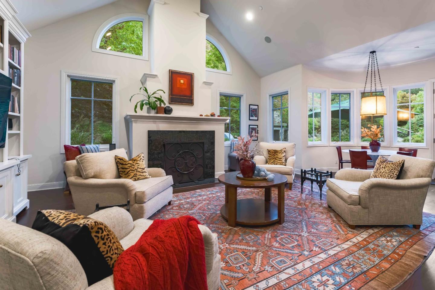 160 Phillip Road Woodside, CA 94062 - Photo 13 of 51 a living room with furniture and a fireplace