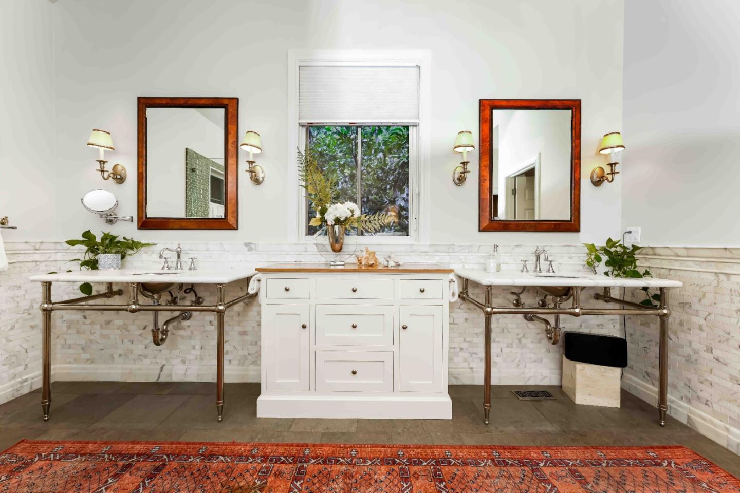 160 Phillip Road Woodside, CA 94062 - Photo 18 of 51 a bathroom with a sink vanity and mirror