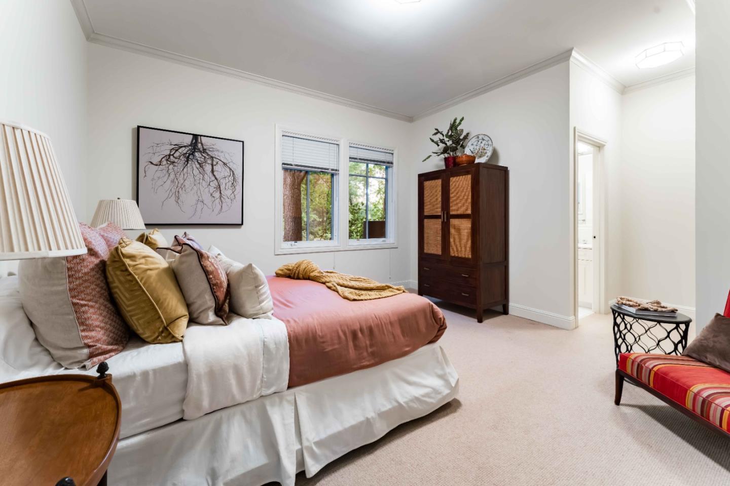 160 Phillip Road Woodside, CA 94062 - Photo 28 of 51 a bedroom with a bed and furniture