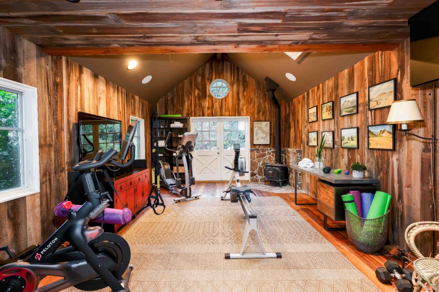 160 Phillip Road Woodside, CA 94062 - Photo 44 of 51 a view of a room with gym equipment