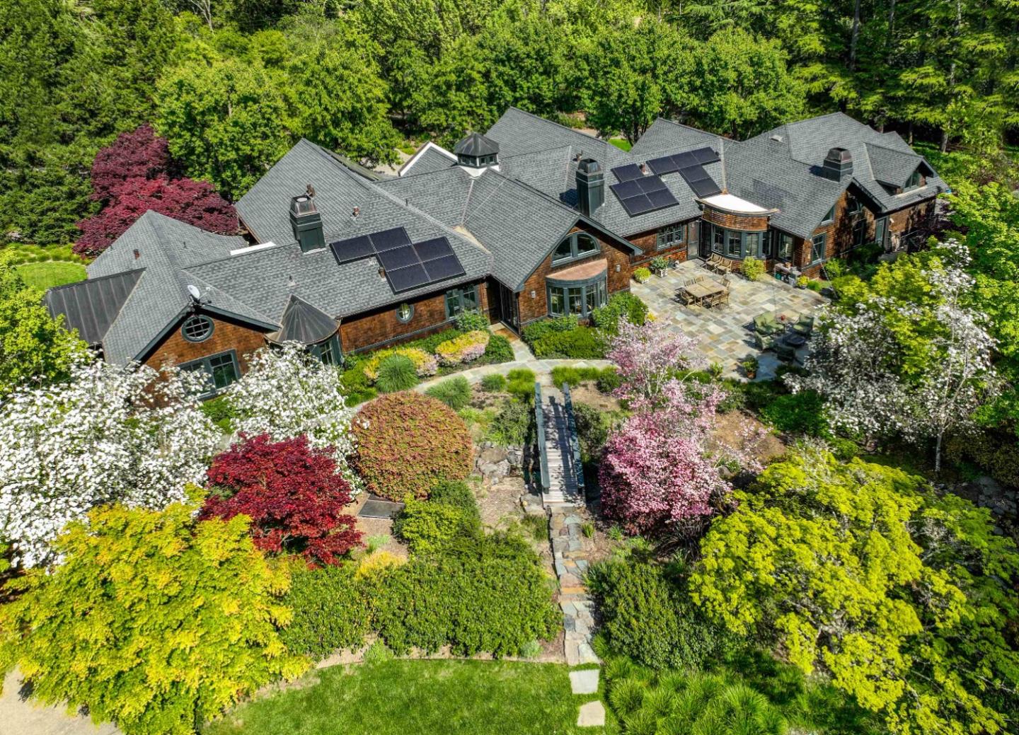 160 Phillip Road Woodside, CA 94062 - Photo 51 of 51 an aerial view of residential house with an outdoor space and seating