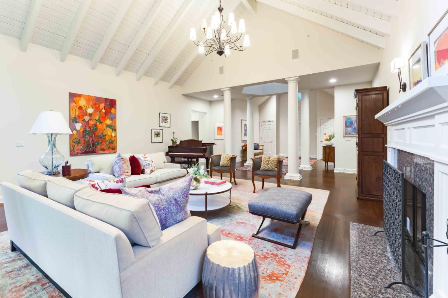 160 Phillip Road Woodside, CA 94062 - Photo 6 of 51 a living room with furniture and a fireplace