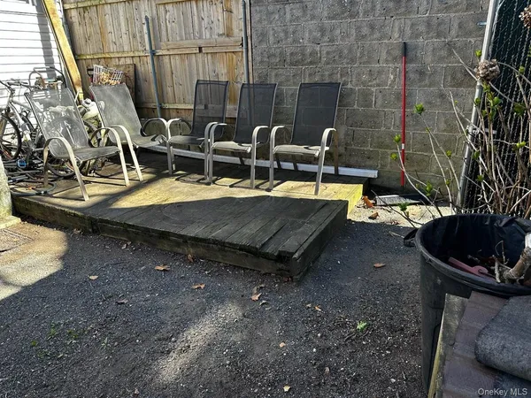 a view of outdoor space with seating area