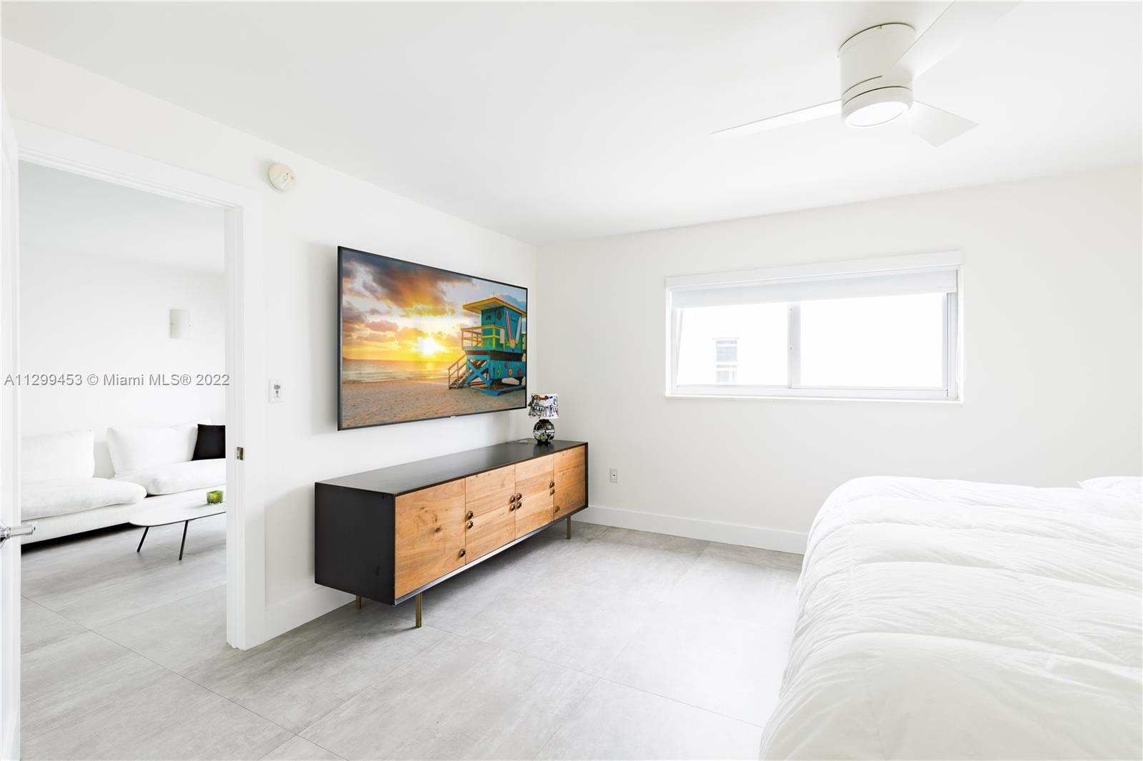 1674 Bay Road, Unit 504 Miami Beach, FL 33139 - Photo 6 of 10 a living room with furniture and a flat screen tv